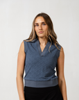 Titan Womens Blade Sleeveless Polo Navy