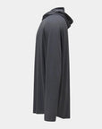 Hooded Cardinal Long Sleeve Charcoal Workout Shirt - Cardinal