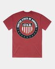 4th of July USA Golf Faded Cardinal T-shirt