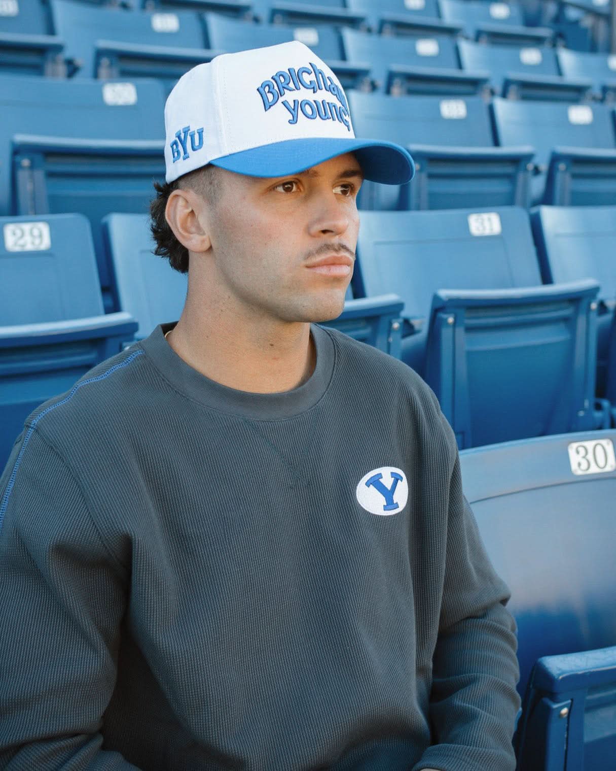 BYU Fade Hat White Royal Blue