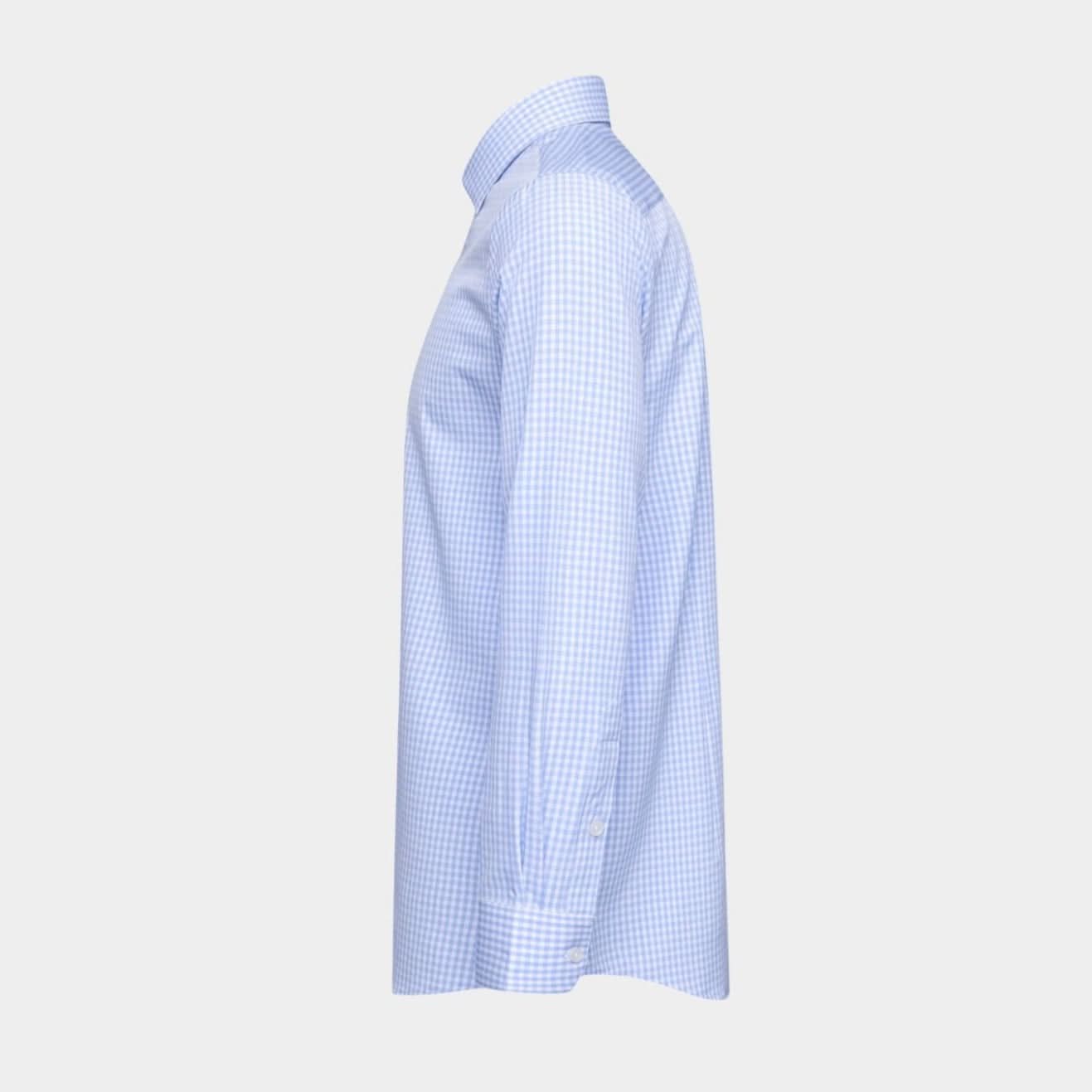 light blue gingham dress shirt Mizzen+Main Leeward Performance Men's Long-Sleeve Dress Shirt (Light Blue Gingham, XX-Large)