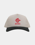 SDSU Cream Black Cord Brim Fade Hat