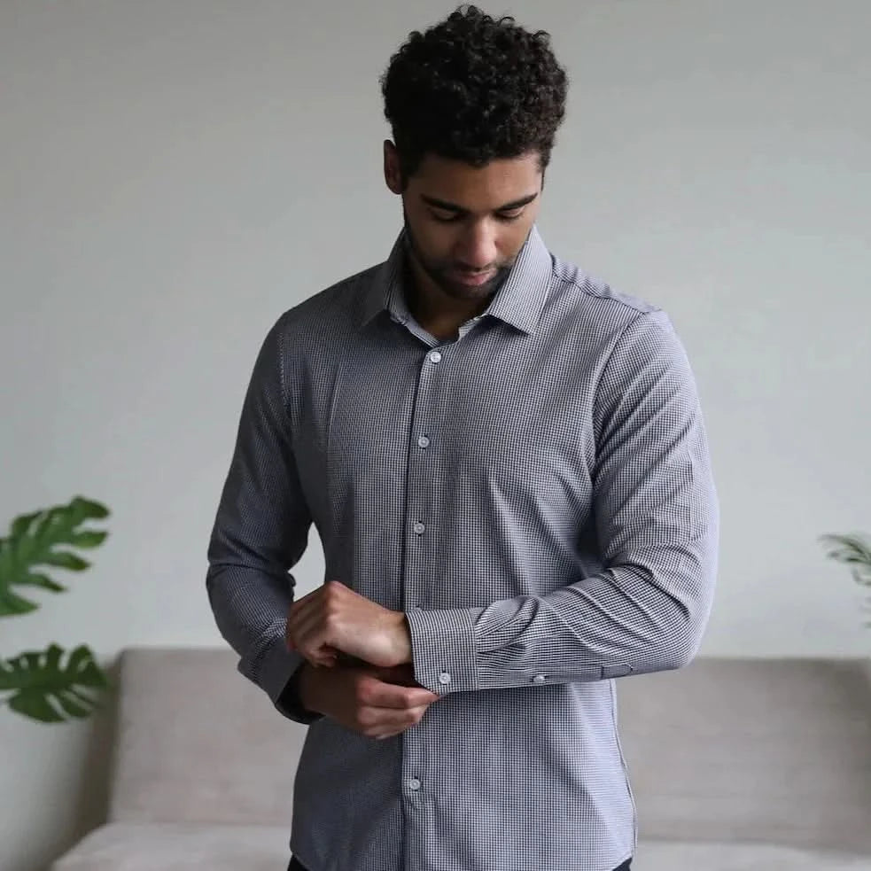 black and grey dress shirt Barry. Wang Mens Grey Dress Shirt Paisley Jacquard Long Sleeve Button Down Business Shirt, S
