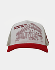 Bunker Trucker Hat Natural Red Campus UofU
