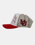 Bunker Trucker Hat Natural Red Campus UofU