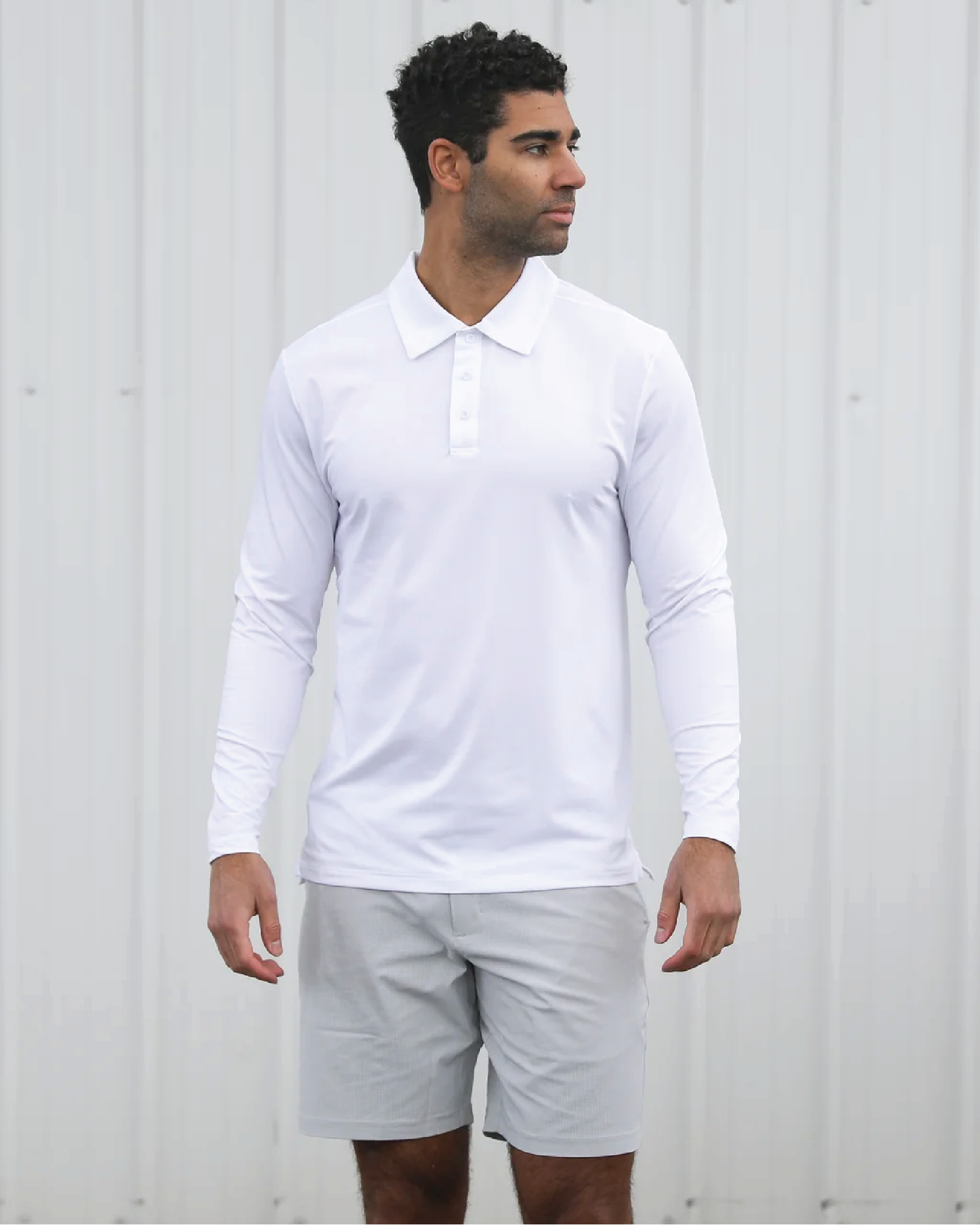 Crest 2.0 White Polo Long Sleeve – Soft and Versatile Fit Crest 2.0 White Polo Long Sleeve – Soft and Versatile Fit