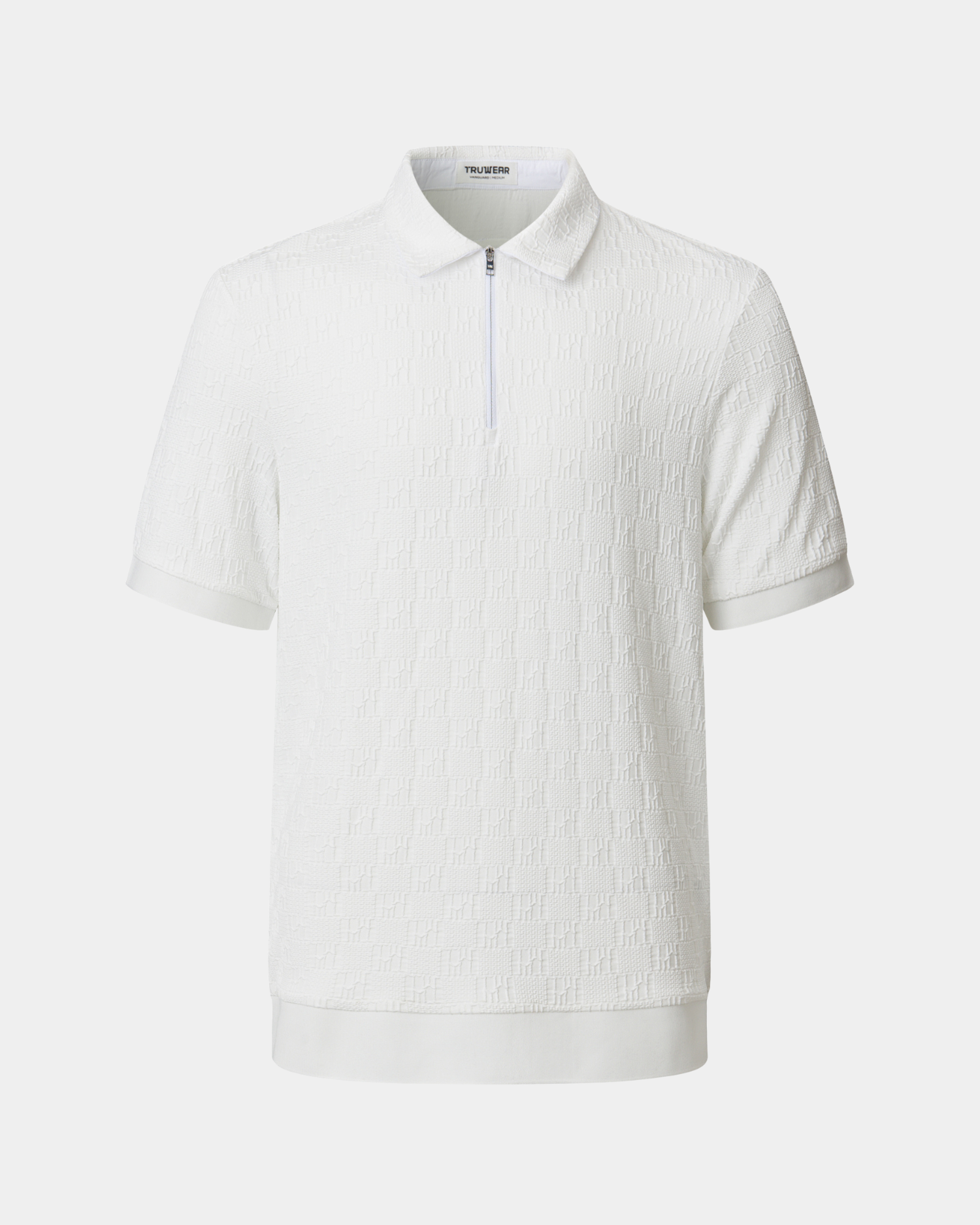 TRUWEAR Titan Zip Polo – White | Stretch Performance Golf Polo TRUWEAR Titan Zip Polo – White | Stretch Performance Golf Polo