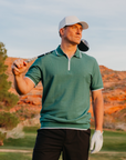 Vanguard Zip Polo Fairway Green
