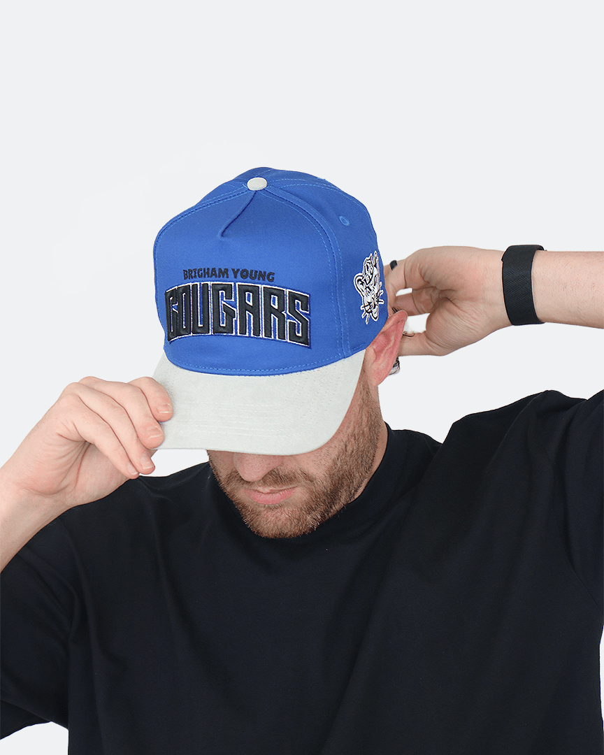 Cougars Royal Blue Grey Brim Hat Kids