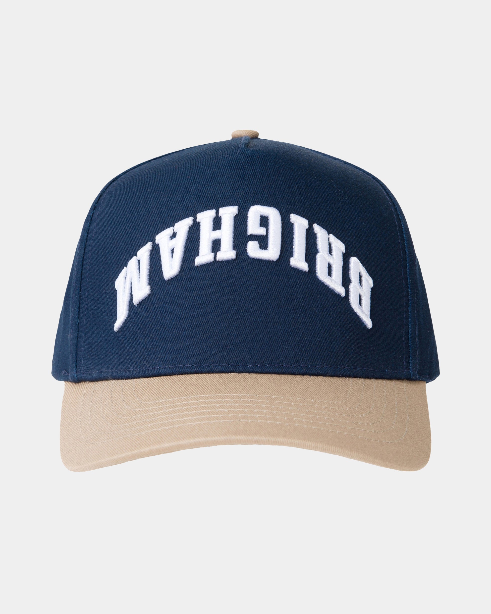 BYU Fade Hat Navy Tan Reversed Brigham