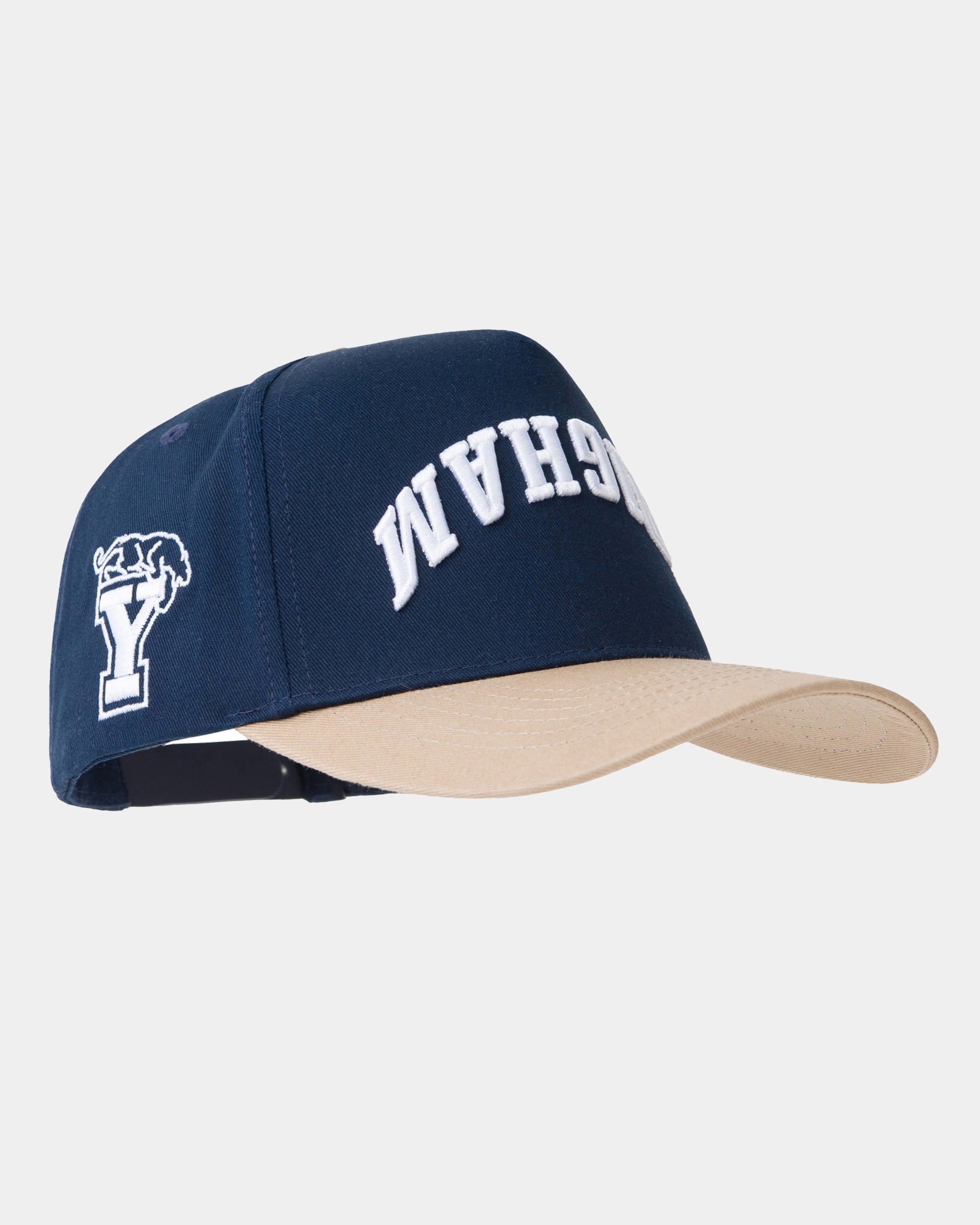 BYU Fade Hat Navy Tan Reversed Brigham