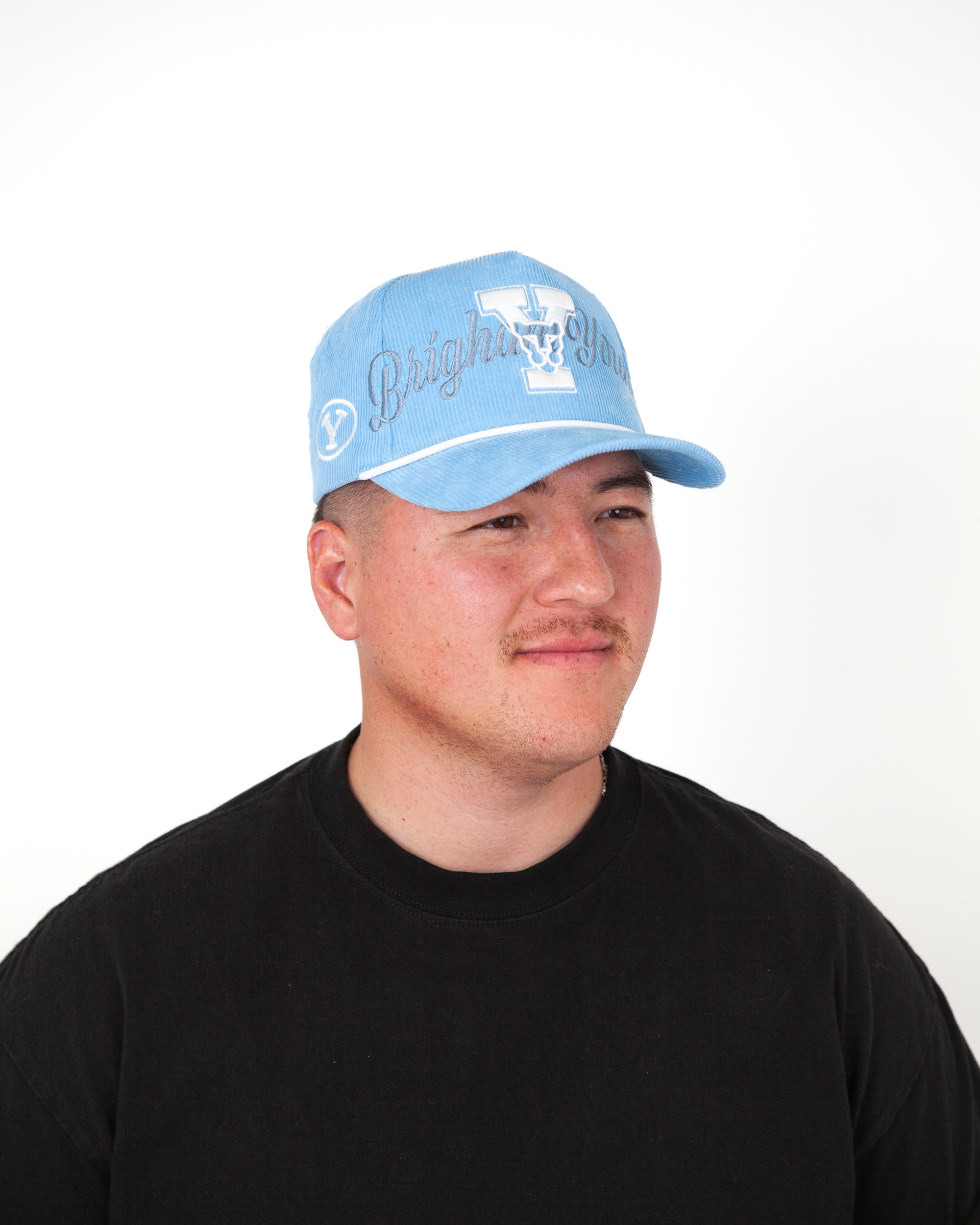 Powder Blue Corduroy Cougar Y Rope Hat