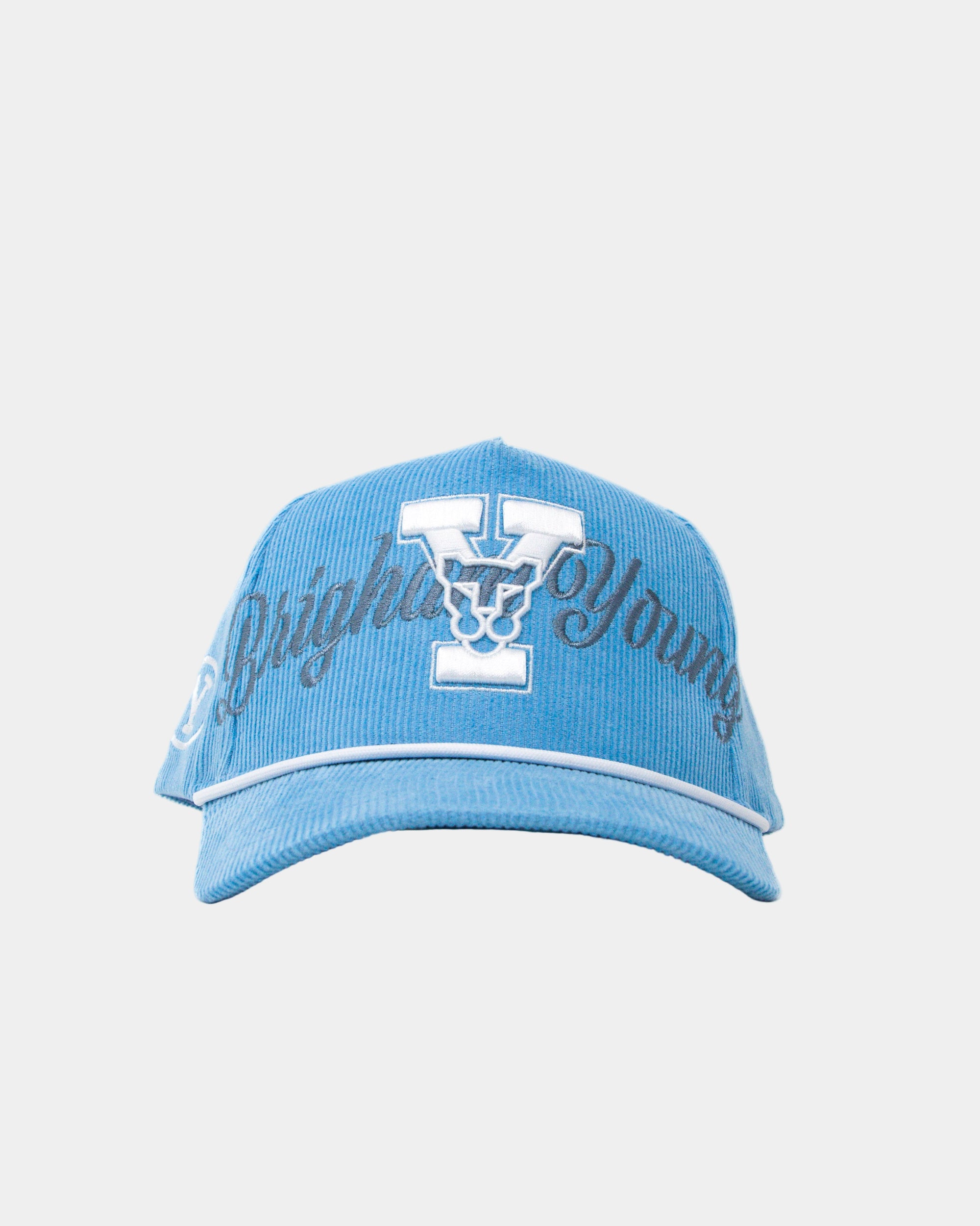 Powder Blue Corduroy Cougar Y Rope Hat