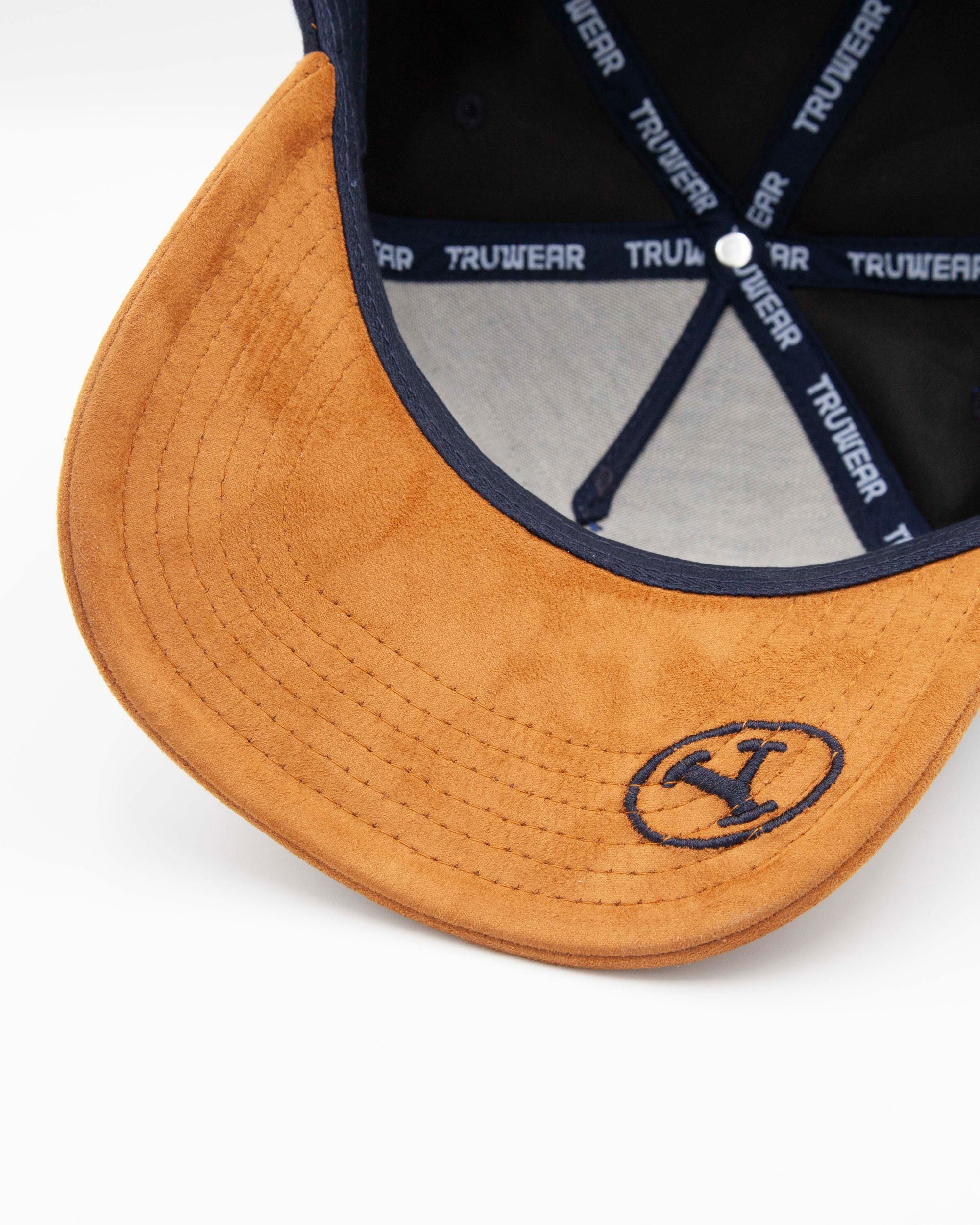 BYU Stacked Navy &amp; Tan Suede Brim Fade Hat