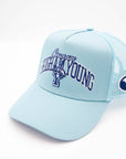 BYU Powder Blue Embroidered Trucker Hat