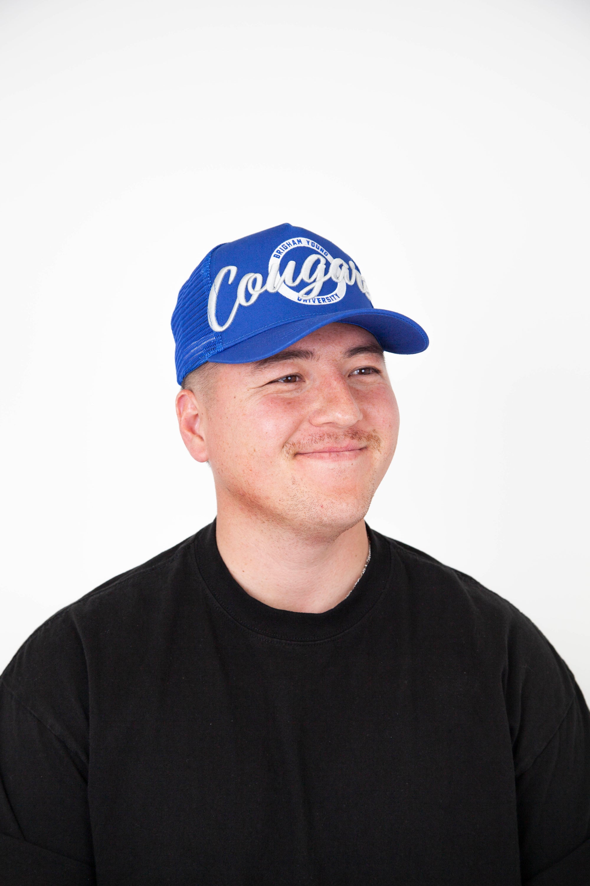 BYU Big Cougar Bunker Trucker Hat Royal Blue Kids