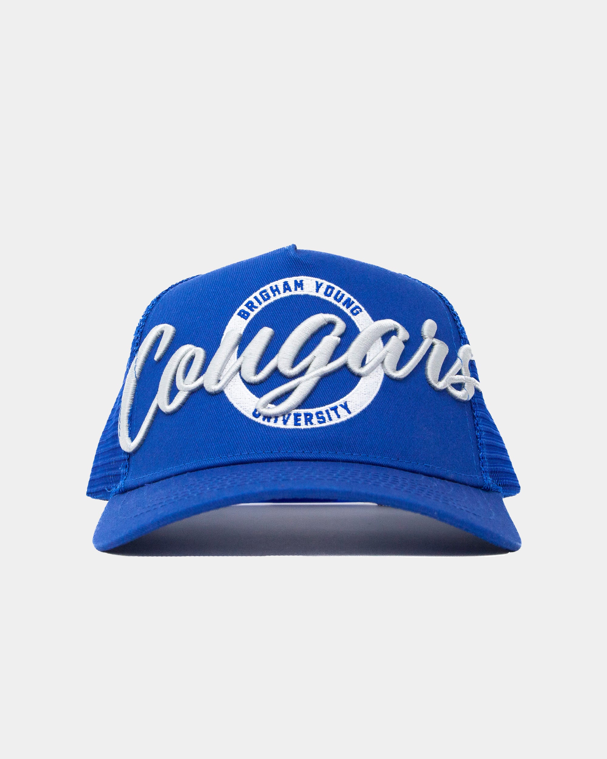 BYU Big Cougar Bunker Trucker Hat Royal Blue Kids