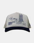 Bunker Trucker Hat Natural Navy Campus BYU