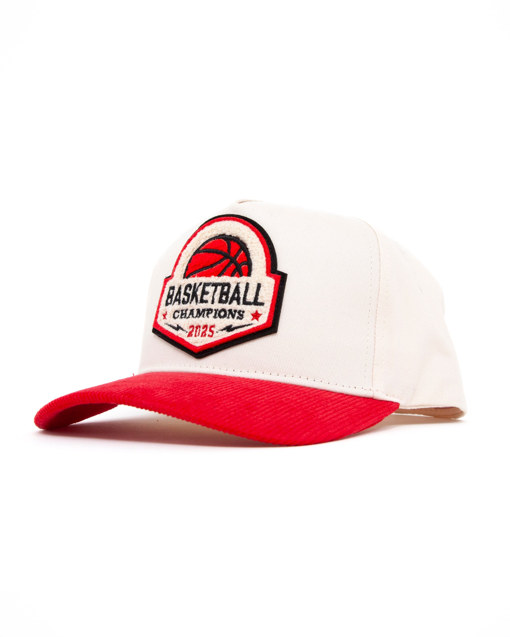 Basketball Patch Fade Hat Cream &amp; Red Corduroy