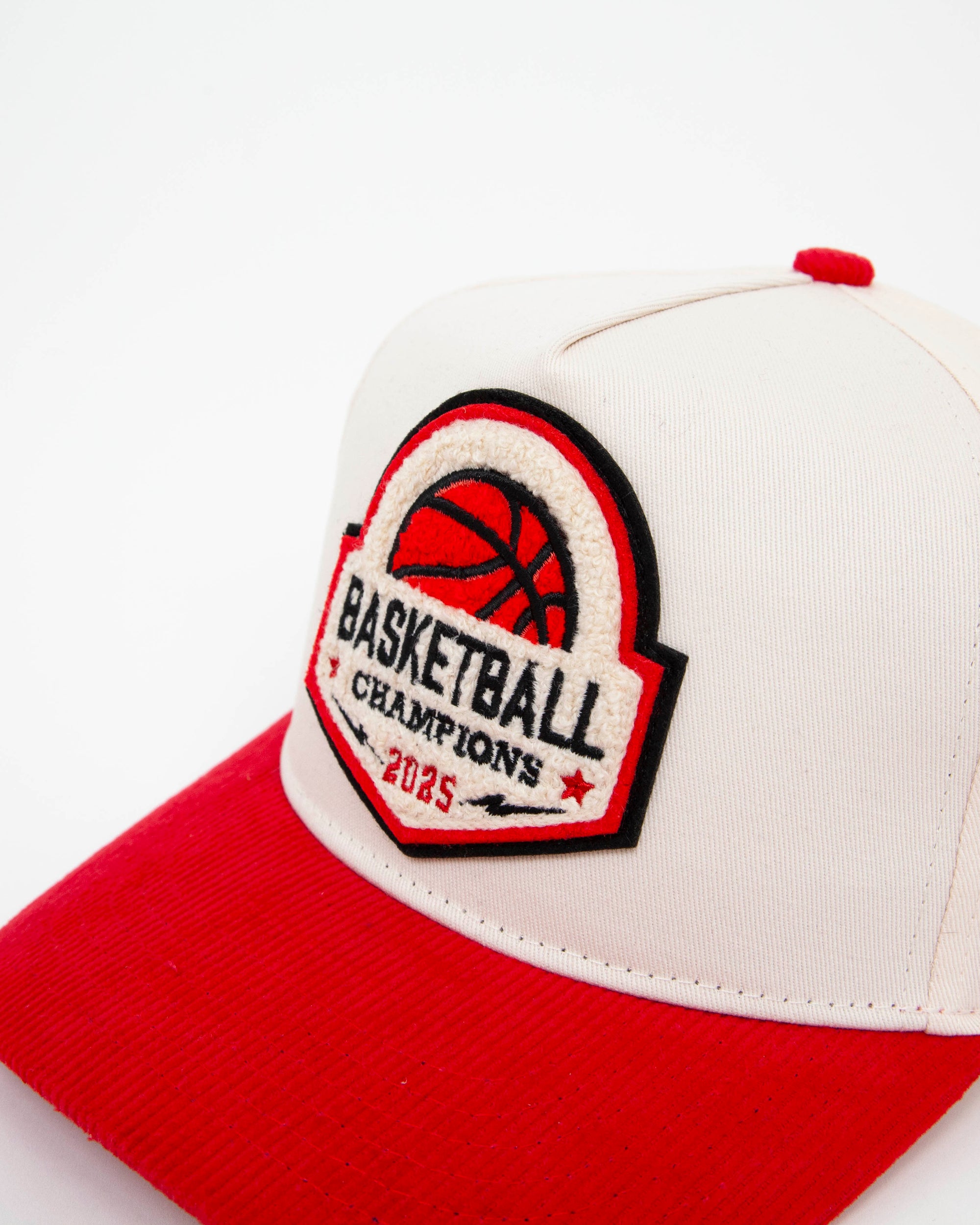 Basketball Patch Fade Hat Cream &amp; Red Corduroy