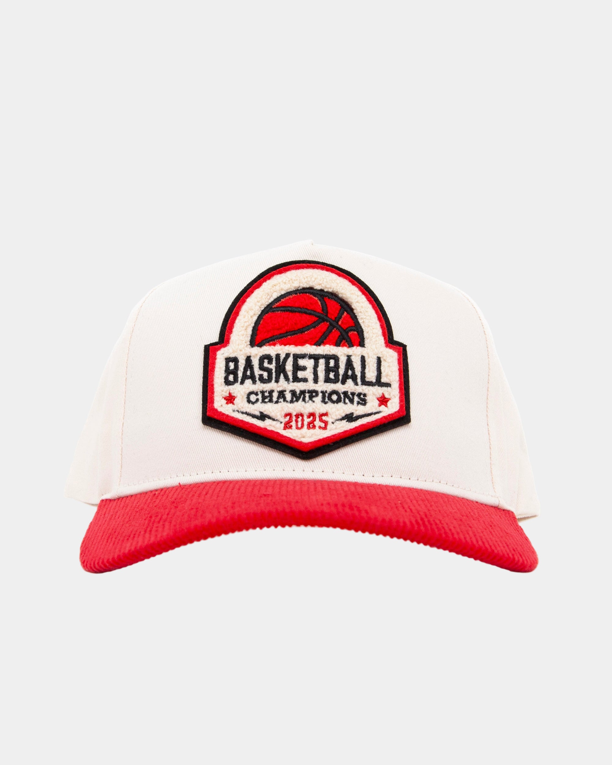 Basketball Patch Fade Hat Cream &amp; Red Corduroy