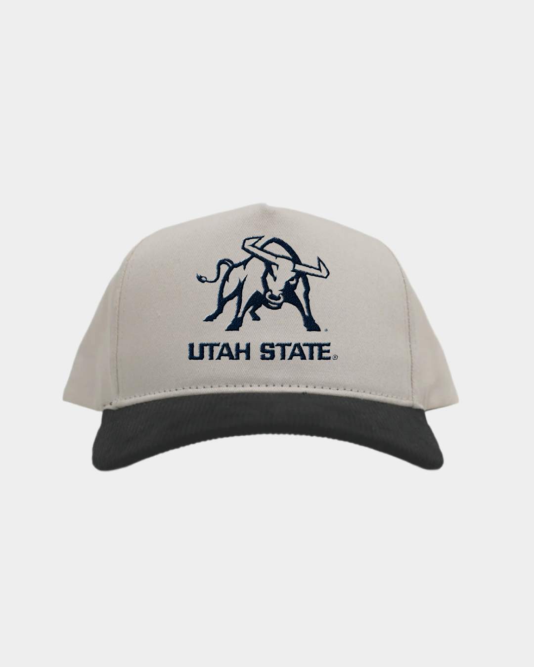USU Cream Black Cord Brim Fade Hat