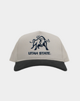 USU Cream Black Cord Brim Fade Hat