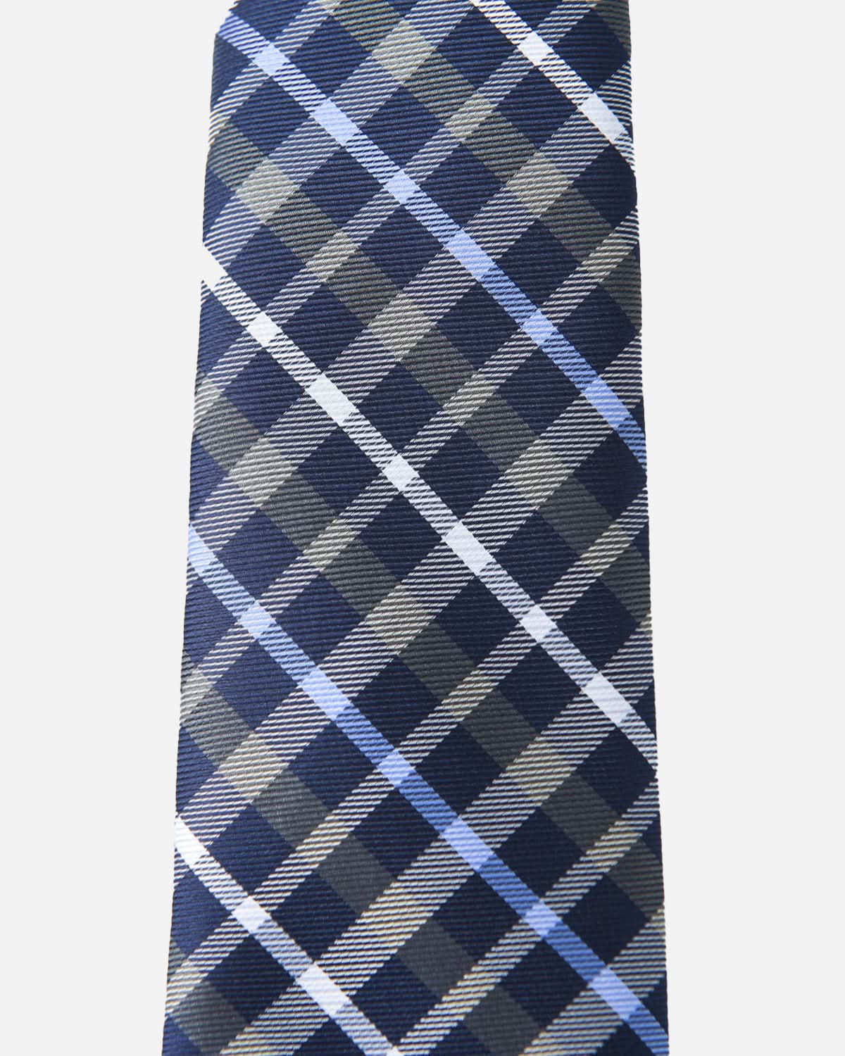 Immortal Charcoal Powder Blue &amp; Navy Striped Tie - Blue &amp;