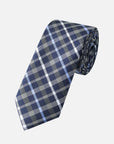 Immortal Charcoal Powder Blue & Navy Striped Tie - Blue &