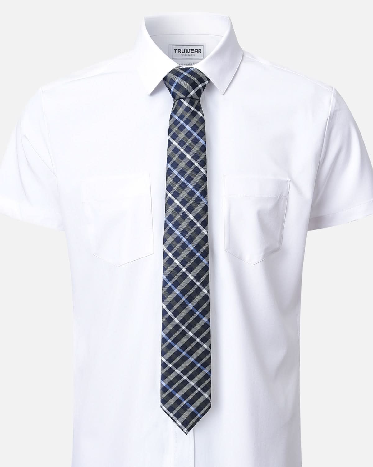 Immortal Charcoal Powder Blue & Navy Striped Tie - Blue &