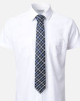 Immortal Charcoal Powder Blue & Navy Striped Tie - Blue &