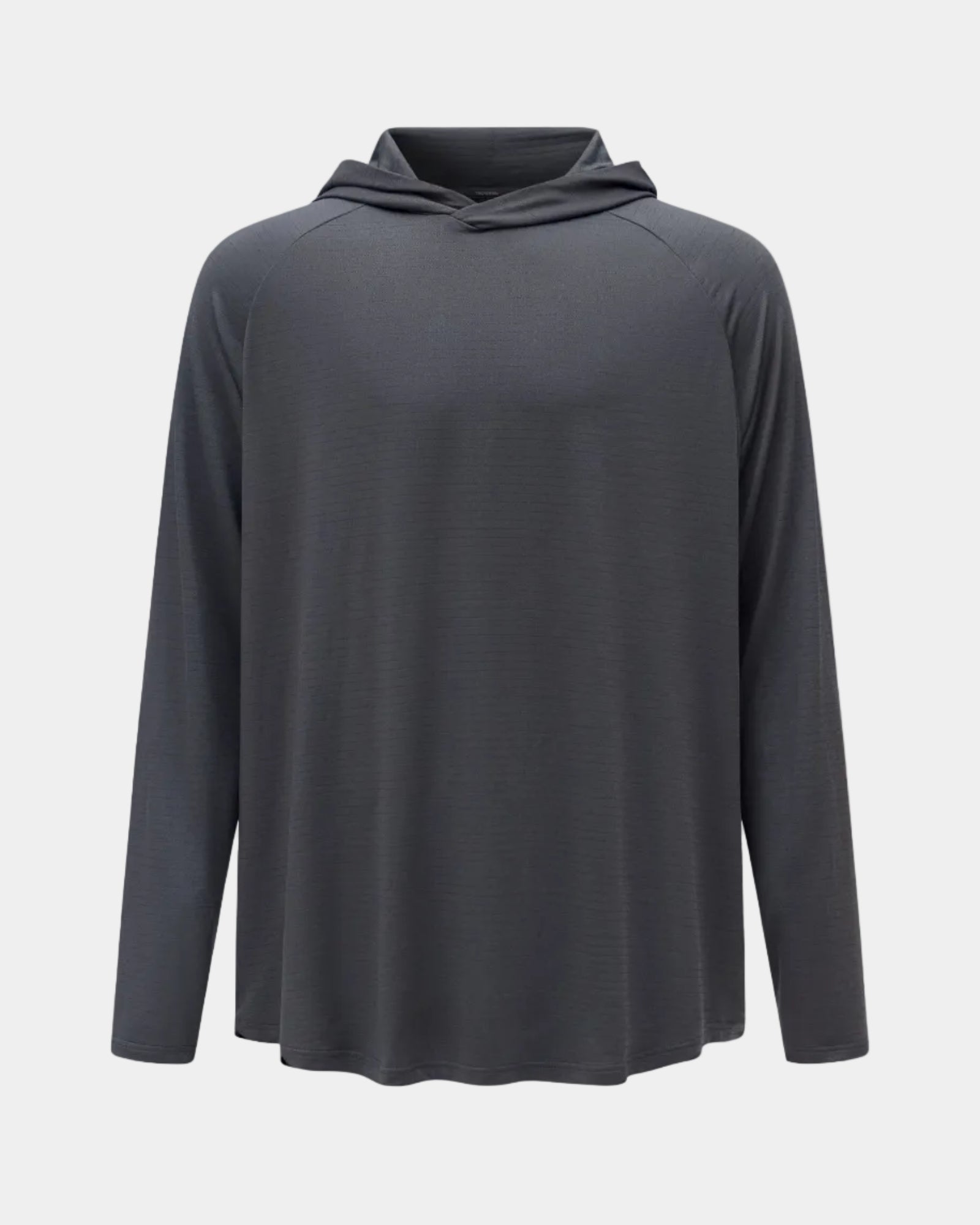 Hooded Cardinal Long Sleeve Charcoal Workout Shirt - Cardinal