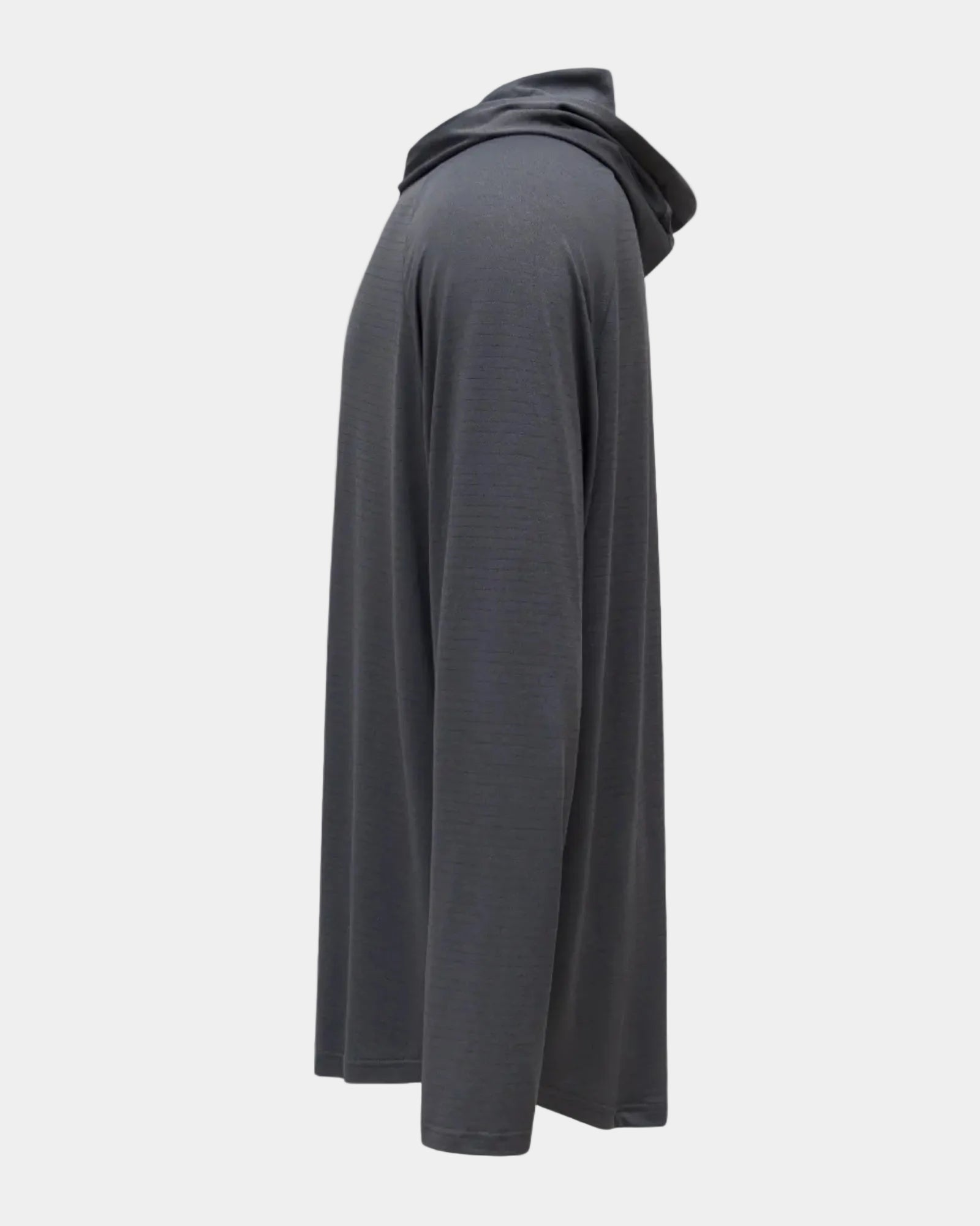 Hooded Cardinal Long Sleeve Charcoal Workout Shirt