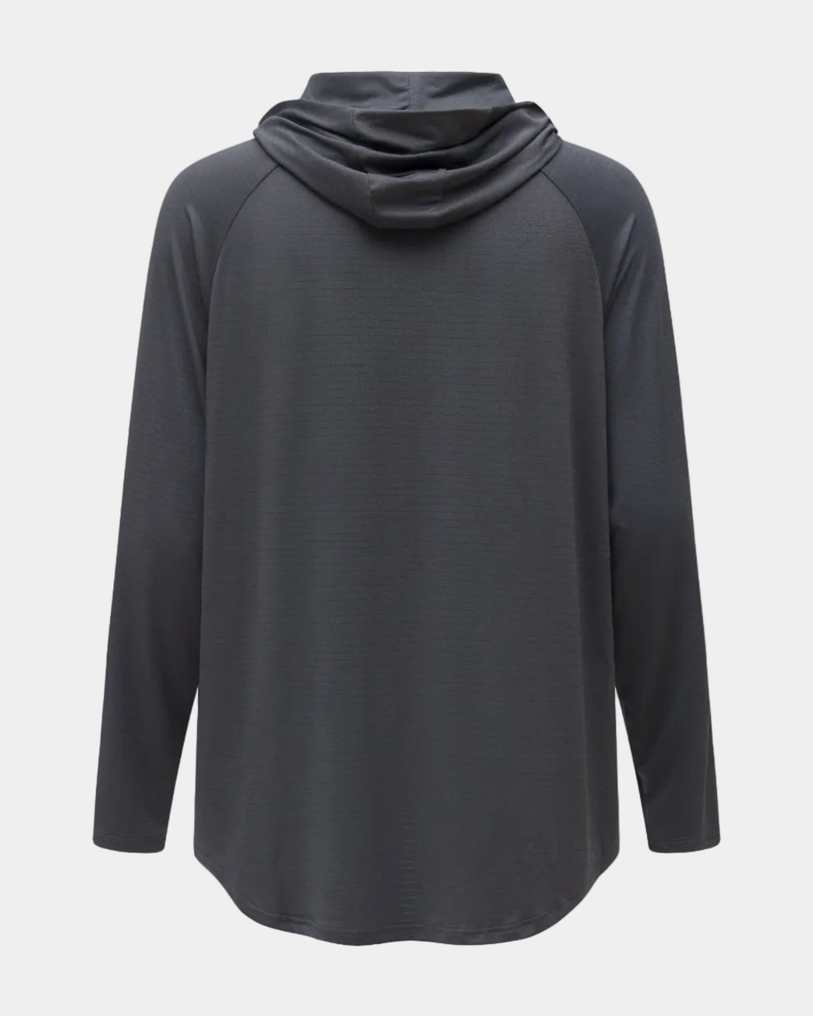 Hooded Cardinal Long Sleeve Charcoal Workout Shirt - Cardinal