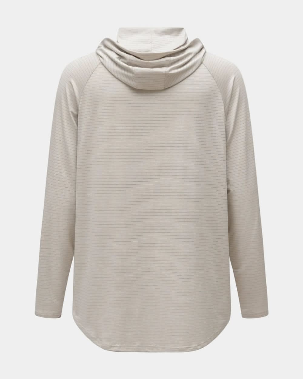 Hooded Cardinal Long Sleeve Cream Workout Shirt - Cardinal
