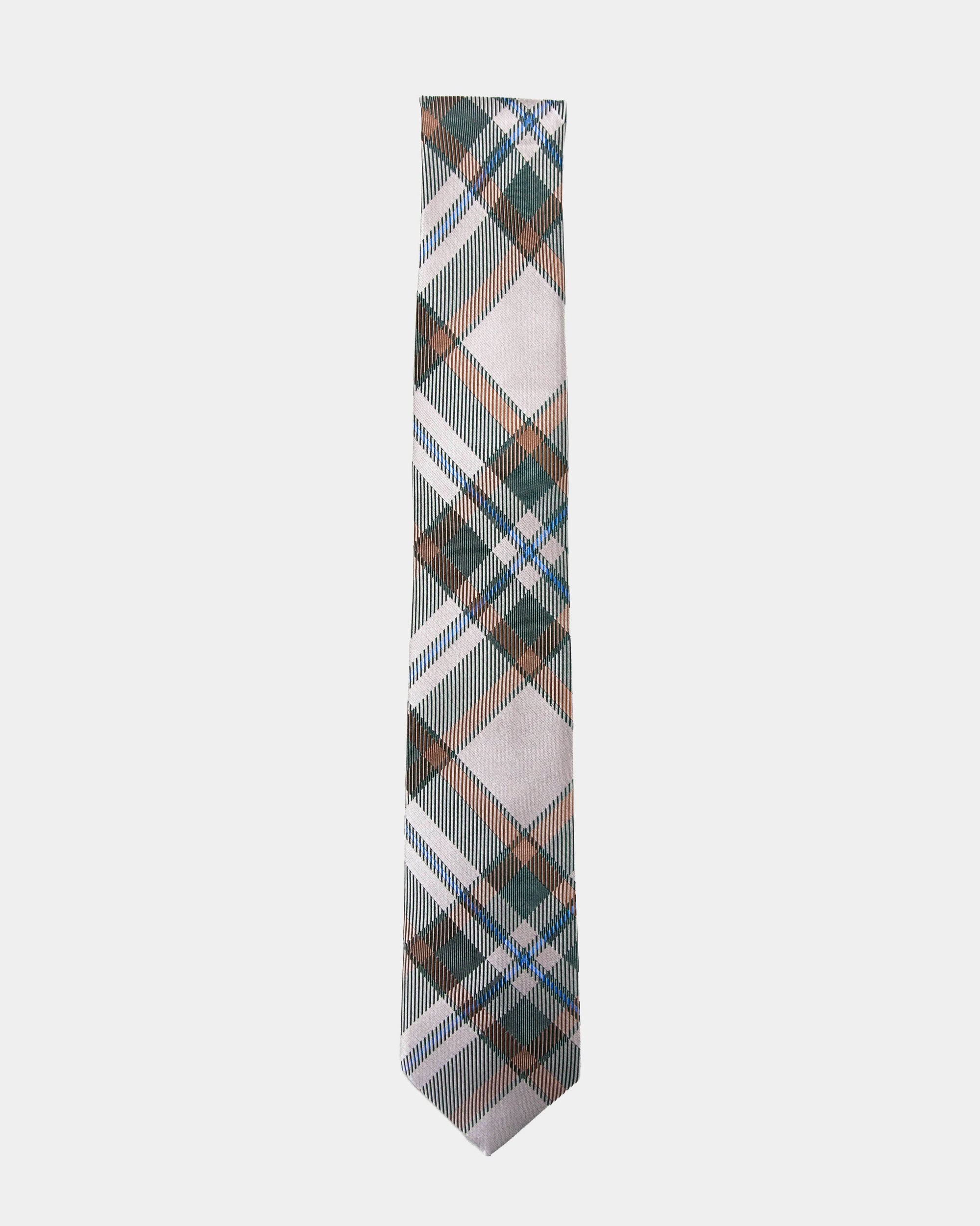 Immortal Crème Green Plaid Tie - Green
