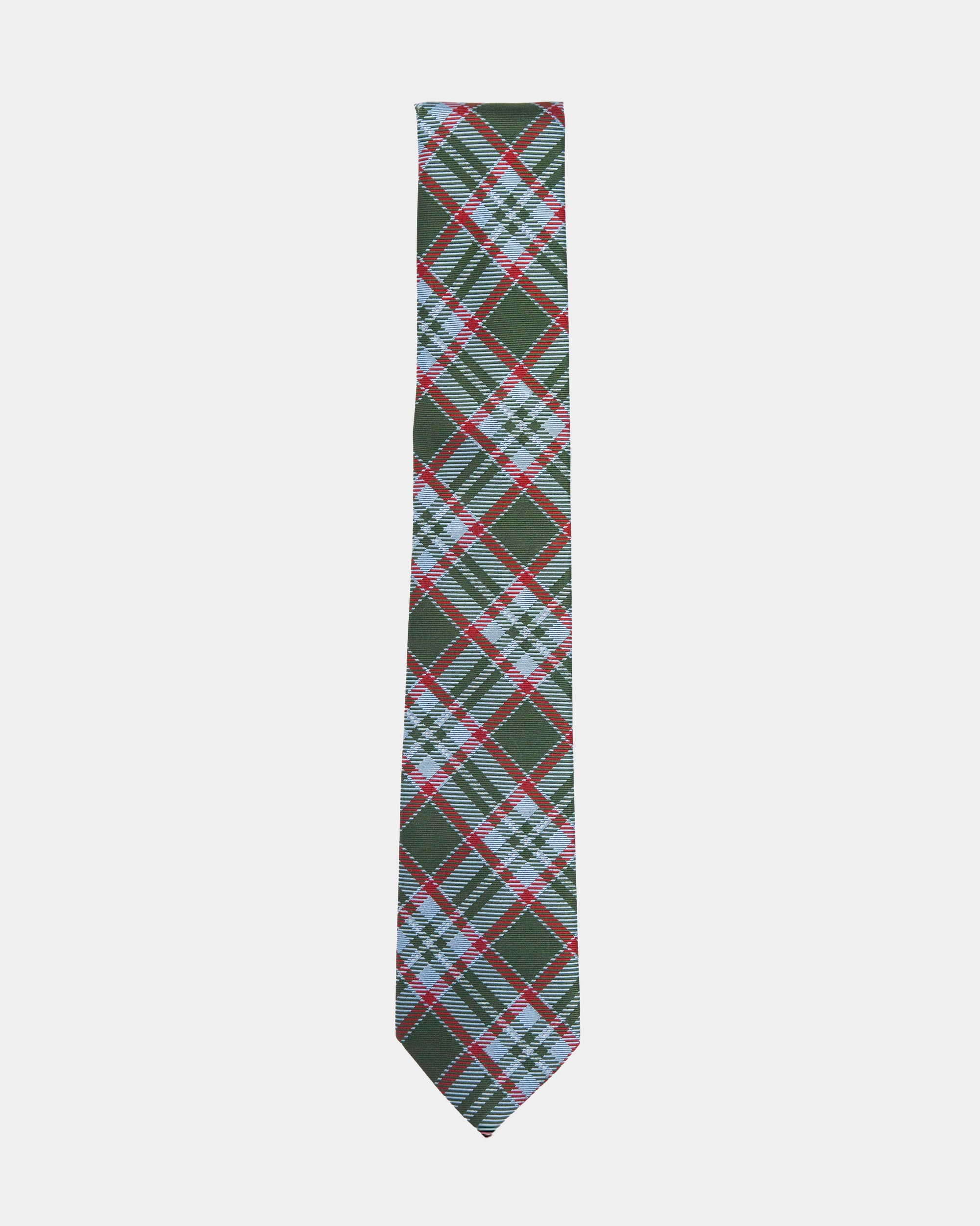 Immortal Tartan Cream Red Tie - Cream