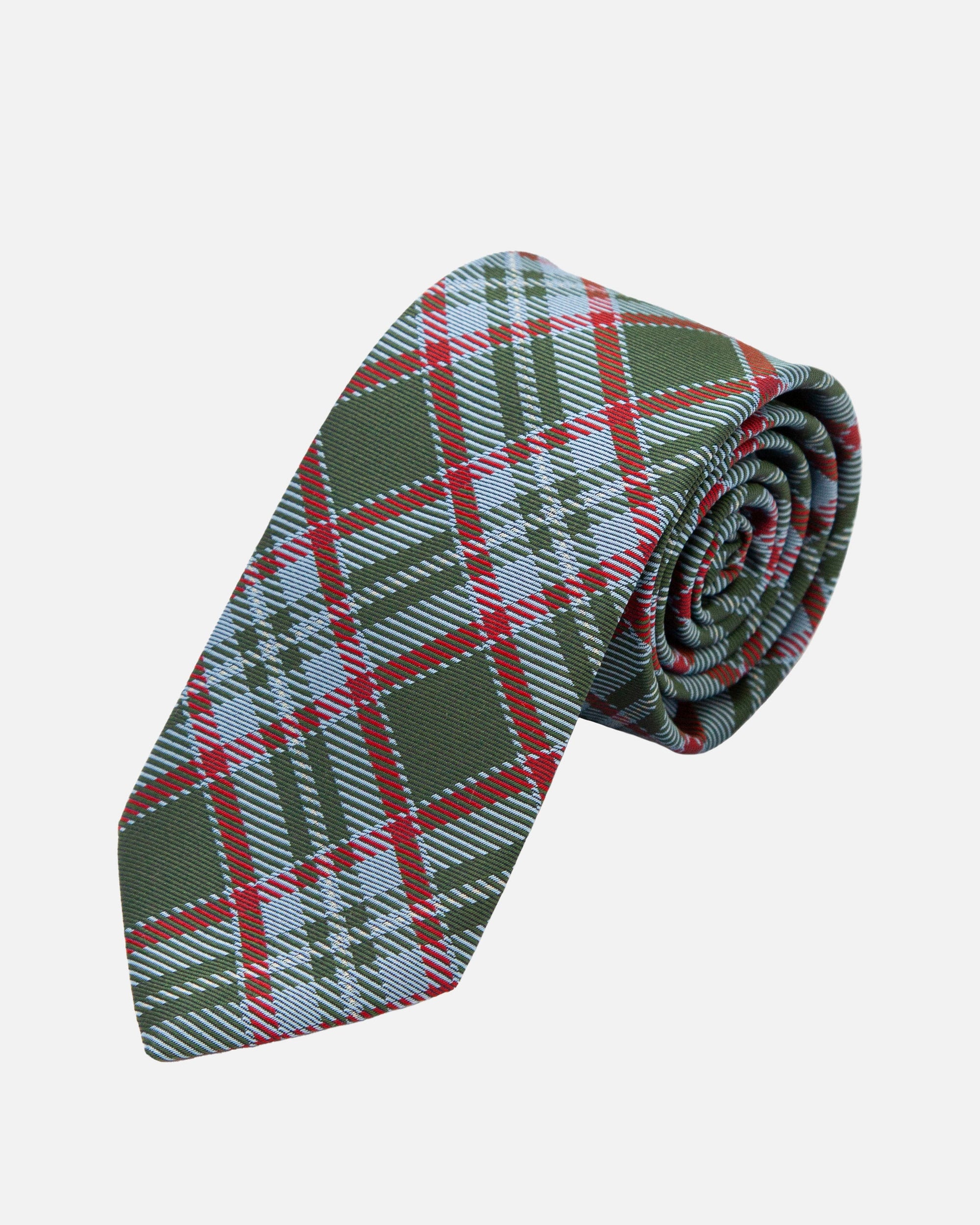 Immortal Tartan Cream Red Tie - Cream