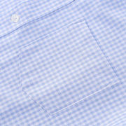Phenom Classic Light Blue Gingham Short Sleeve Dress Shirt