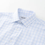 Phenom Professional Light Blue Tartan Long Sleeve Men's Dress Shirt