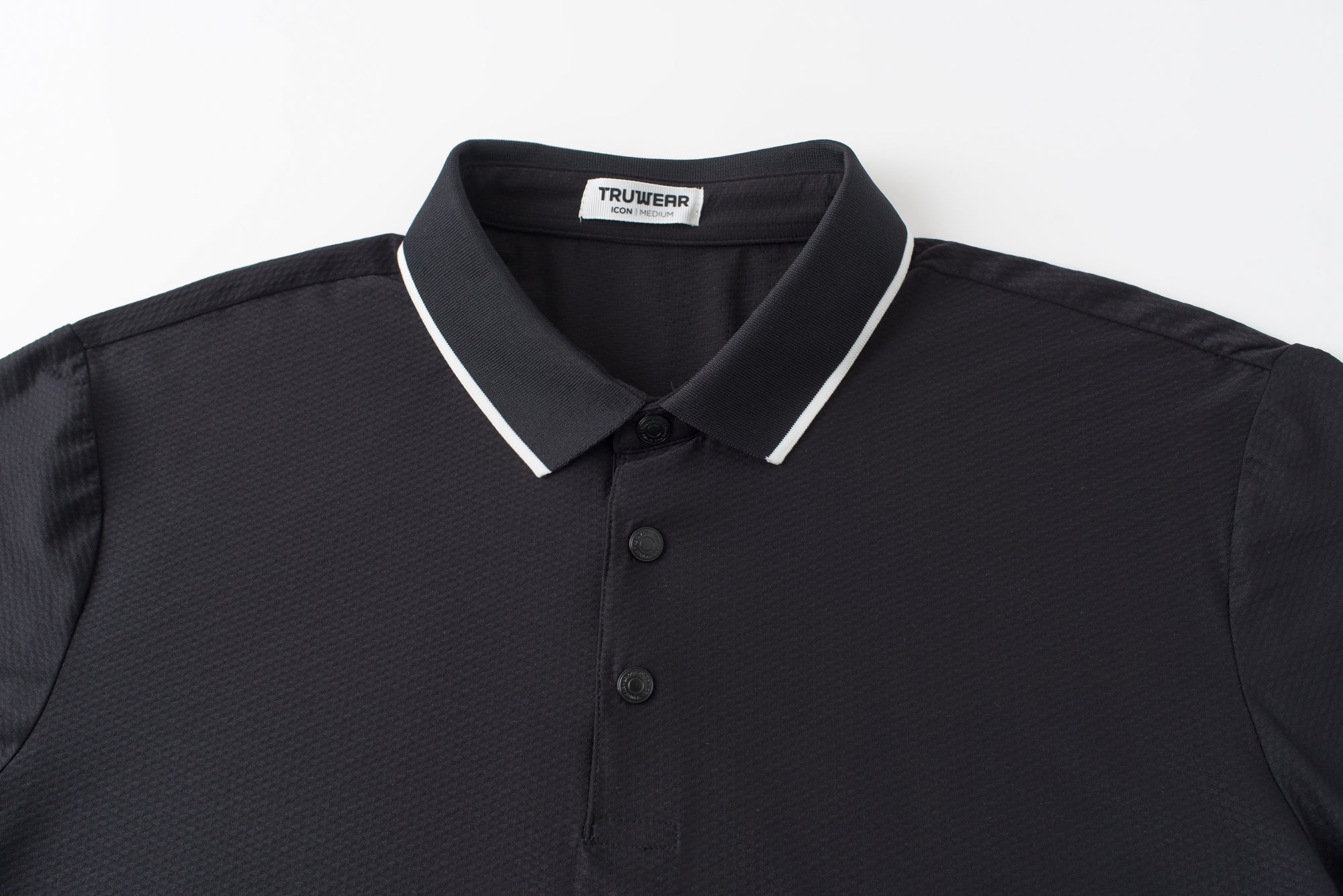 TRUWEAR Icon Polo – Black | Lightweight Performance Golf Polo