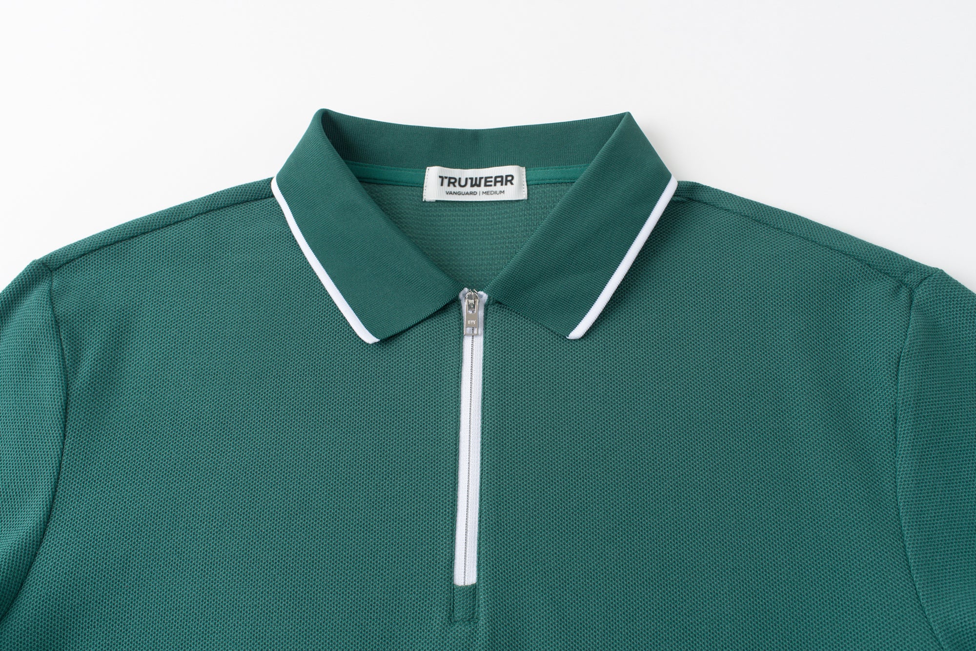 TRUWEAR Vanguard Zip Polo – Fairway Green | Performance Golf Polo
