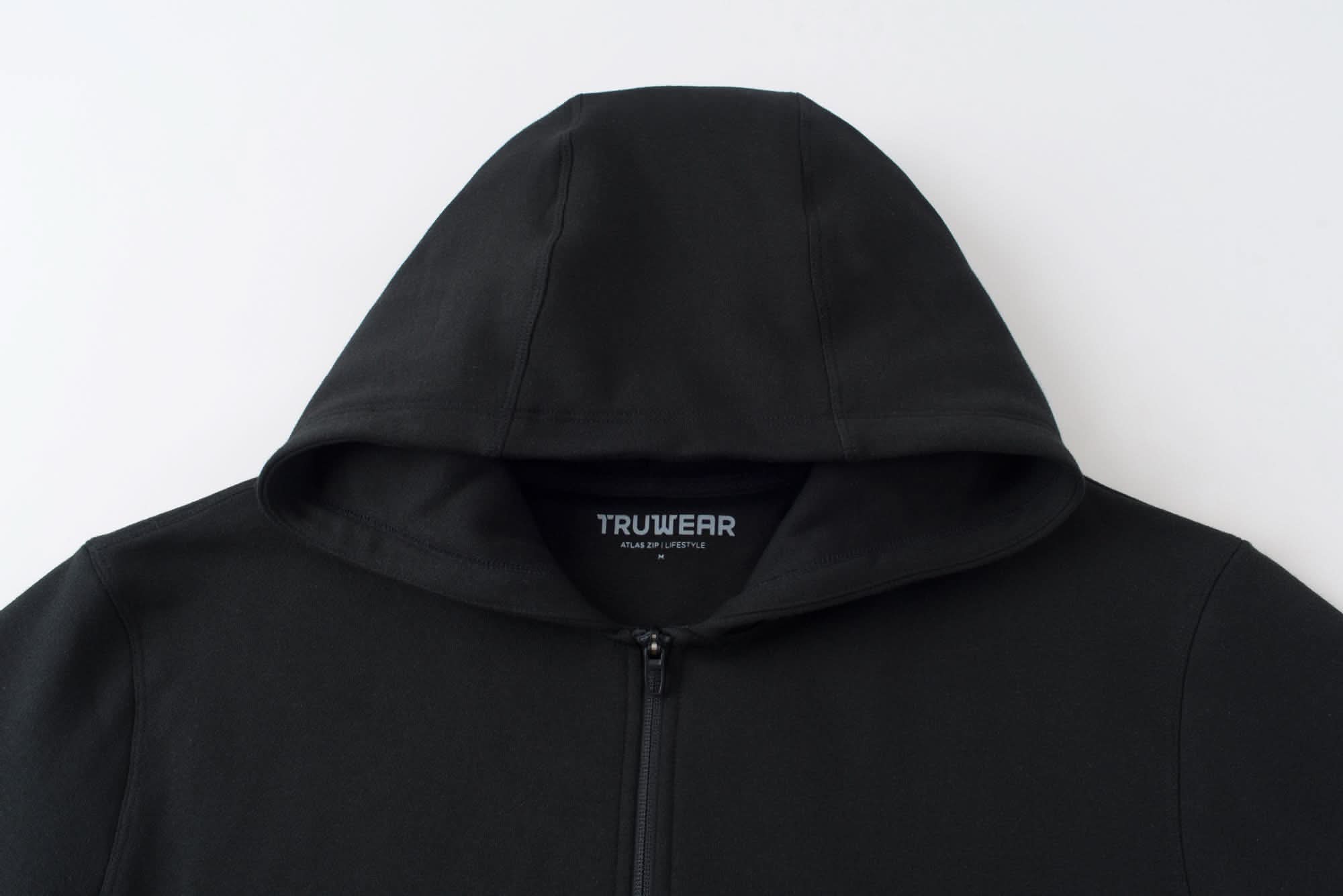 Atlas Full Zip Hoodie Black Hood