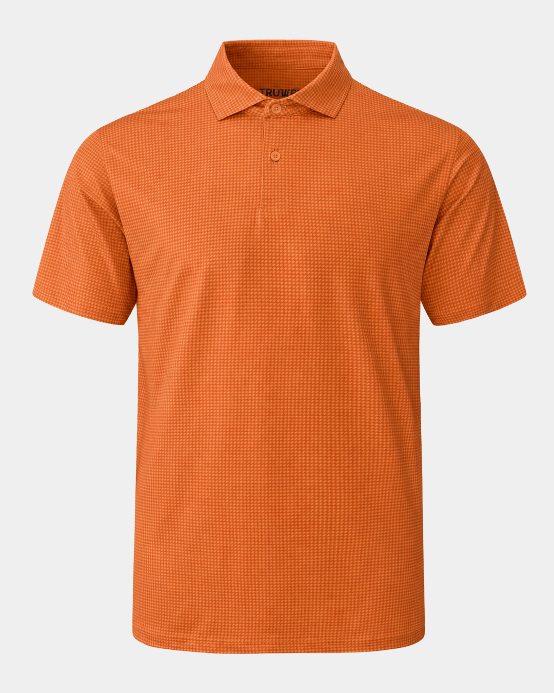 Elevation Peach Houndstooth Polo Front