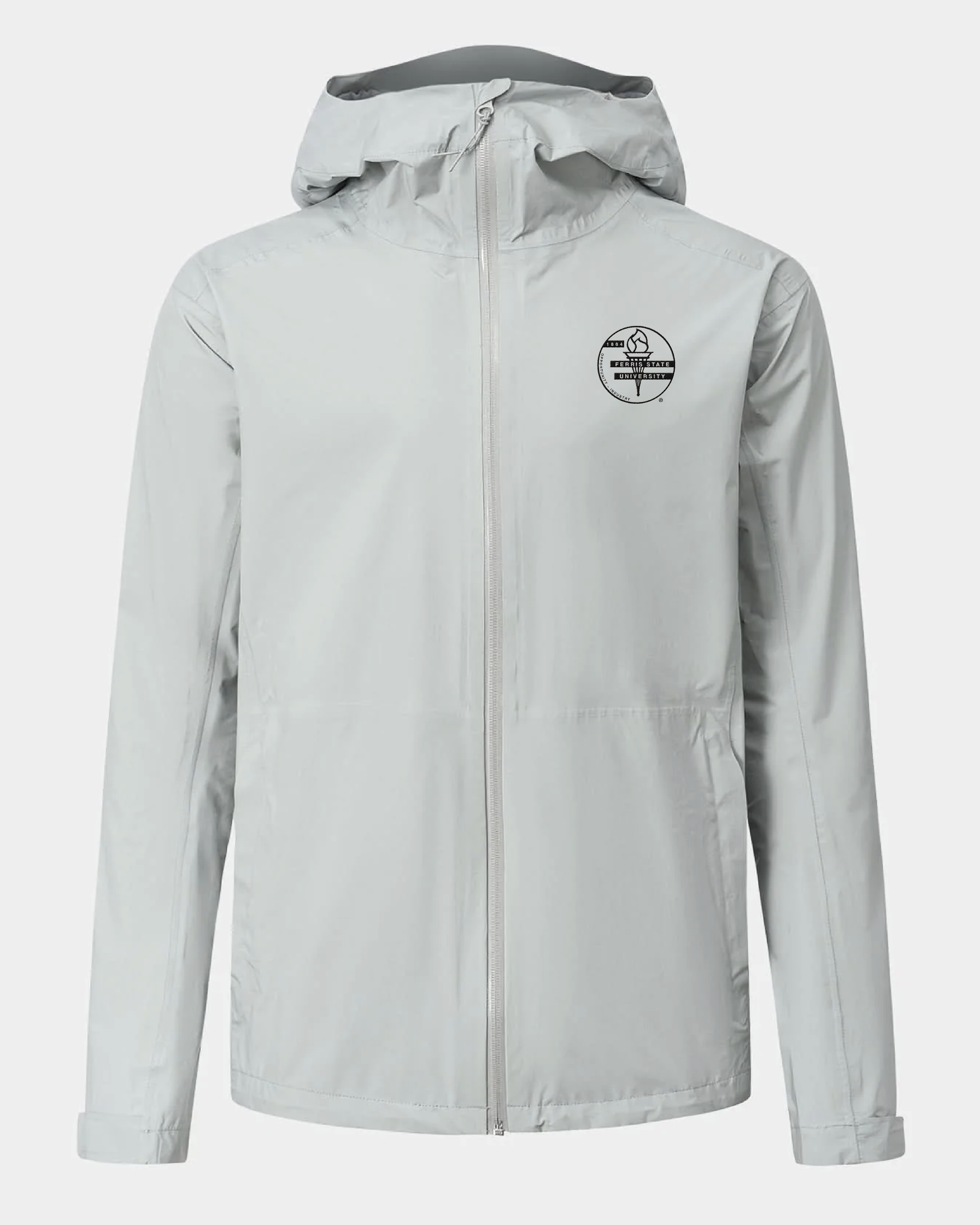Ferris State Voyage Rain Jacket Light Grey
