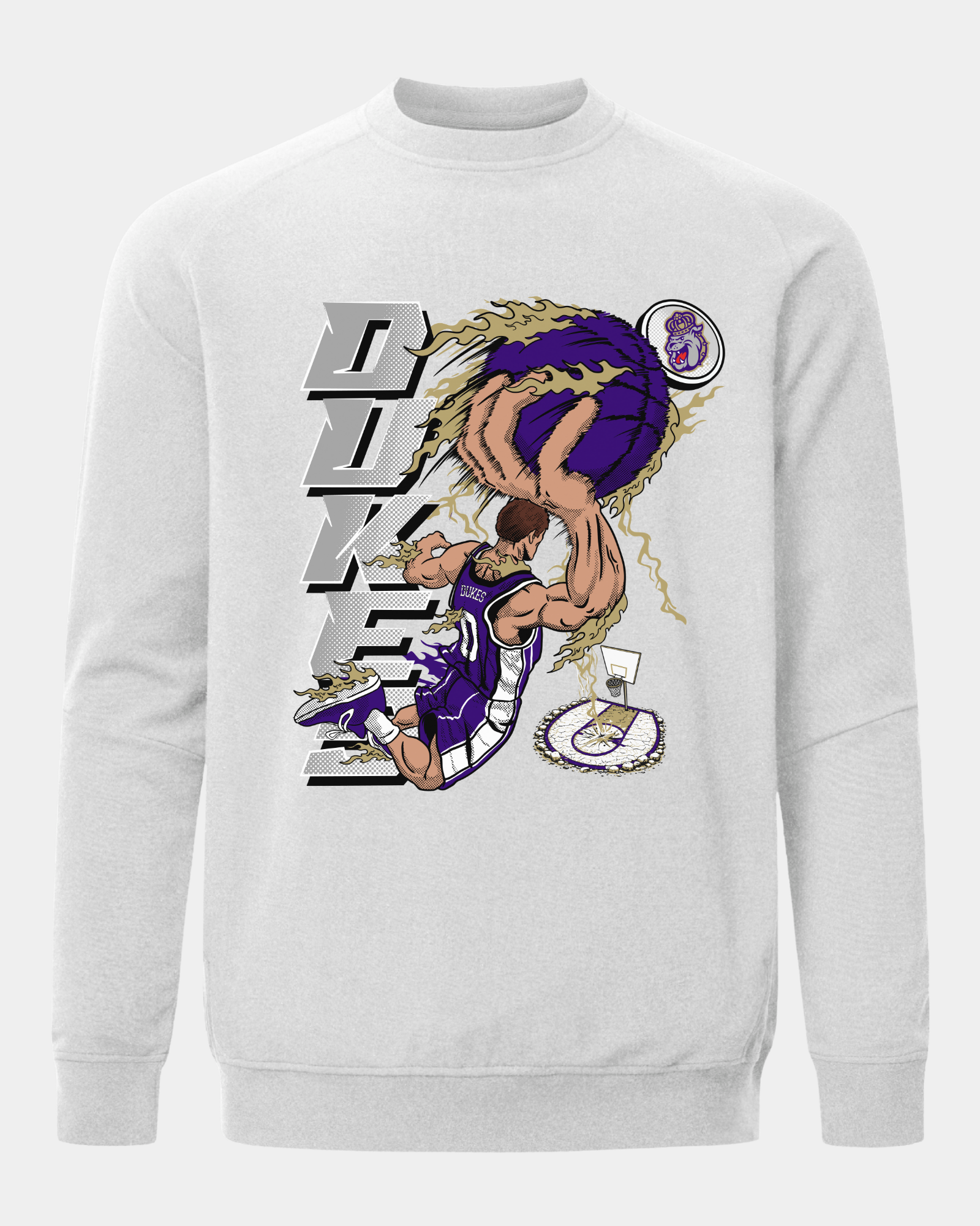James Madison Slam Dunk Heather Grey Crewneck