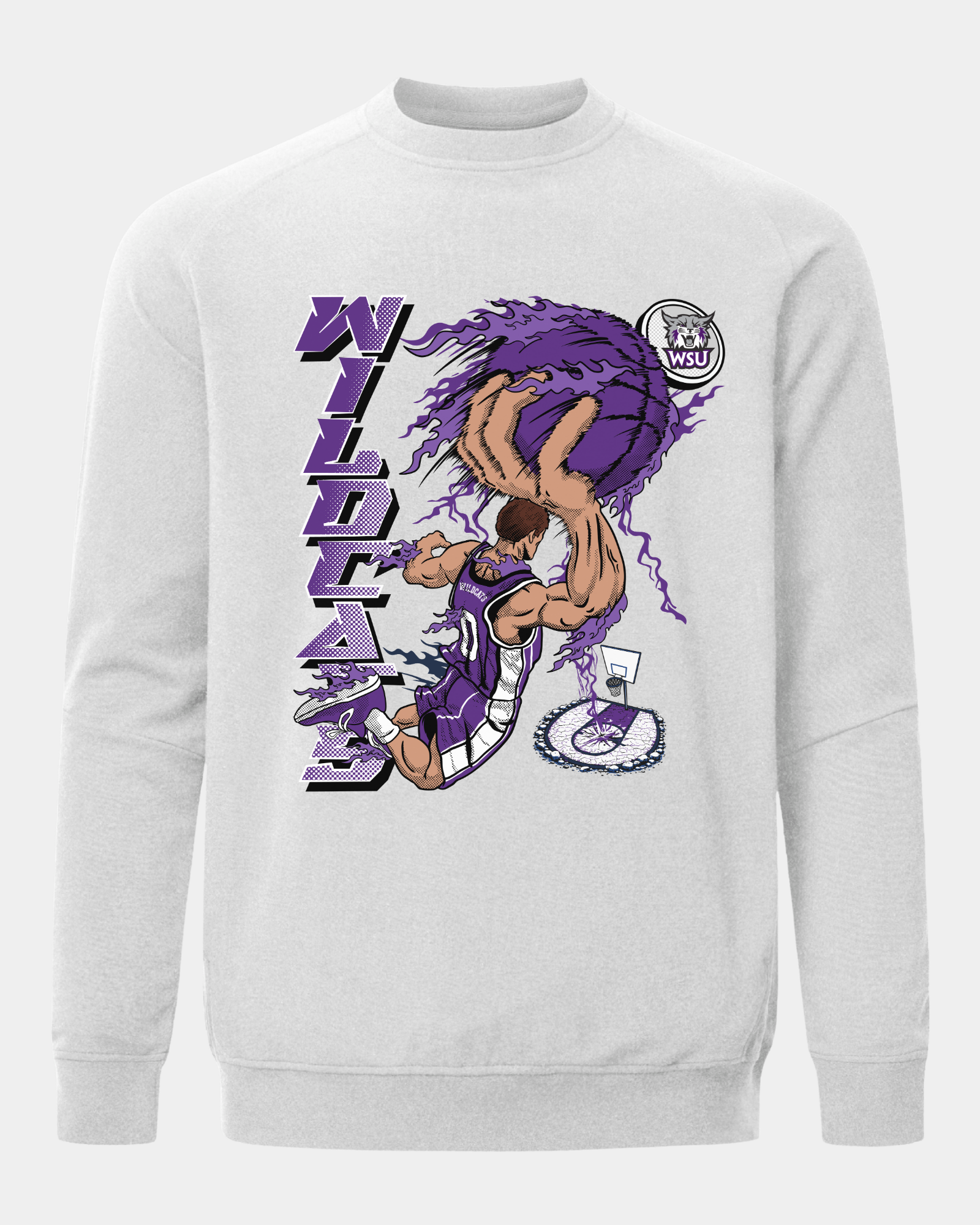 Weber State University Slam Dunk Heather Grey Crewneck