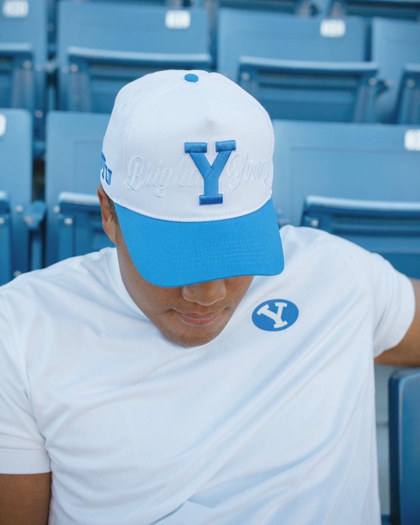 BYU Fade Hat Black White Blue Y