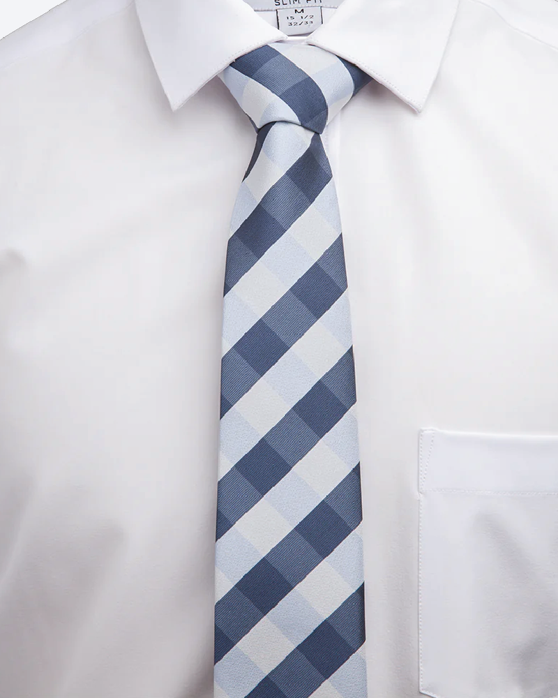 Immortal Navy Light Blue Checkered Dress Tie