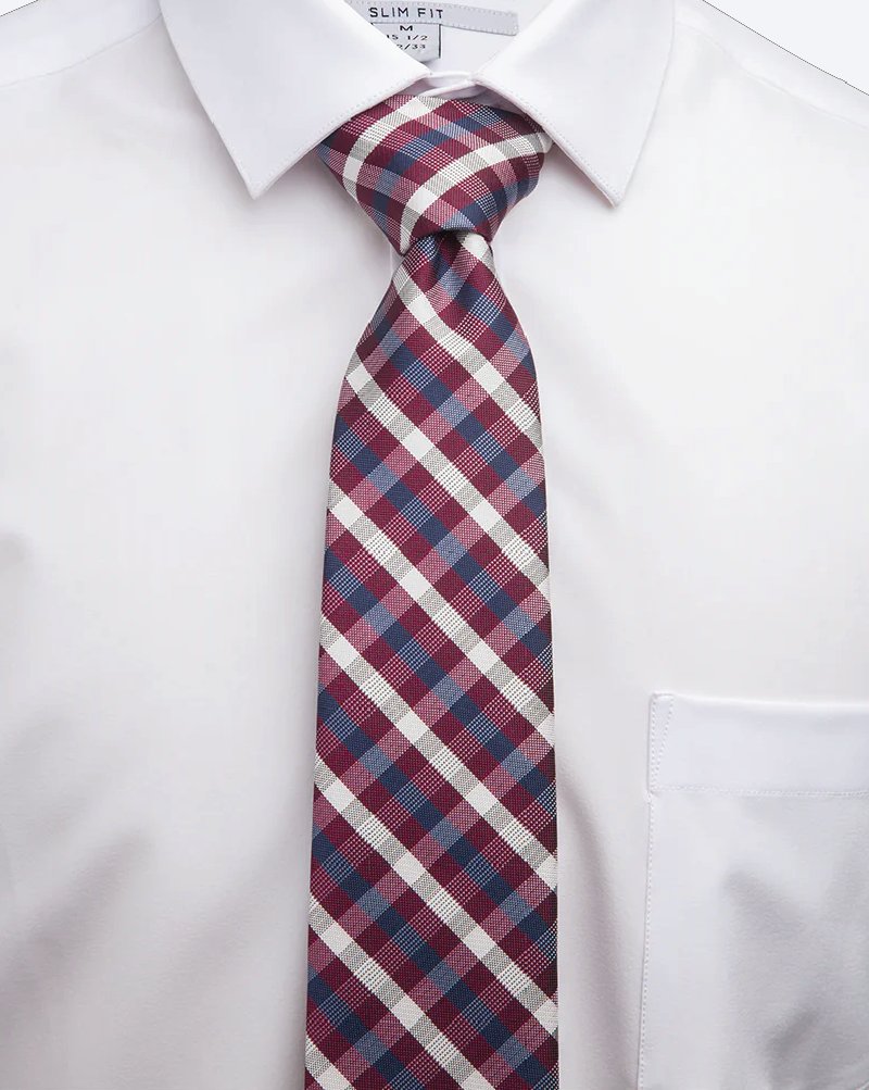Immortal Tie Checkered Red White Navy - Red